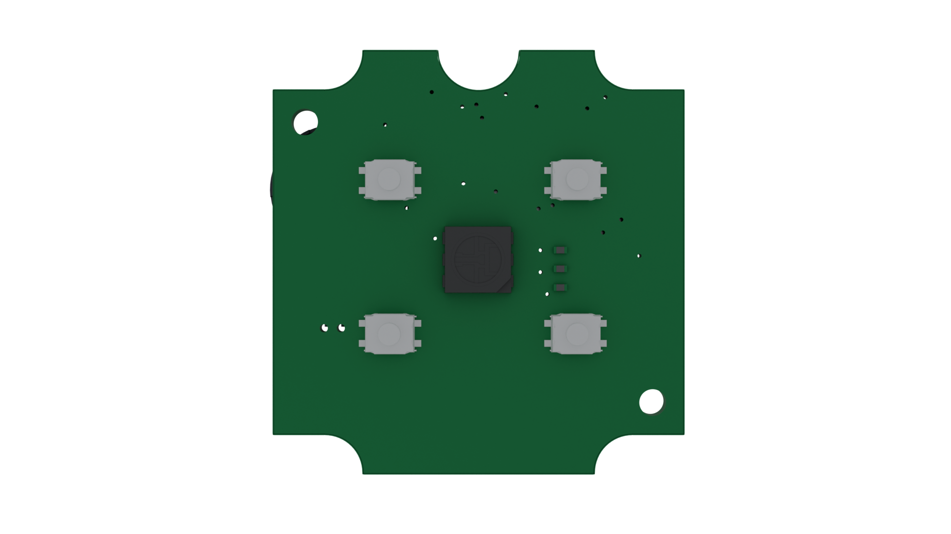 Top-down con PCBA visible